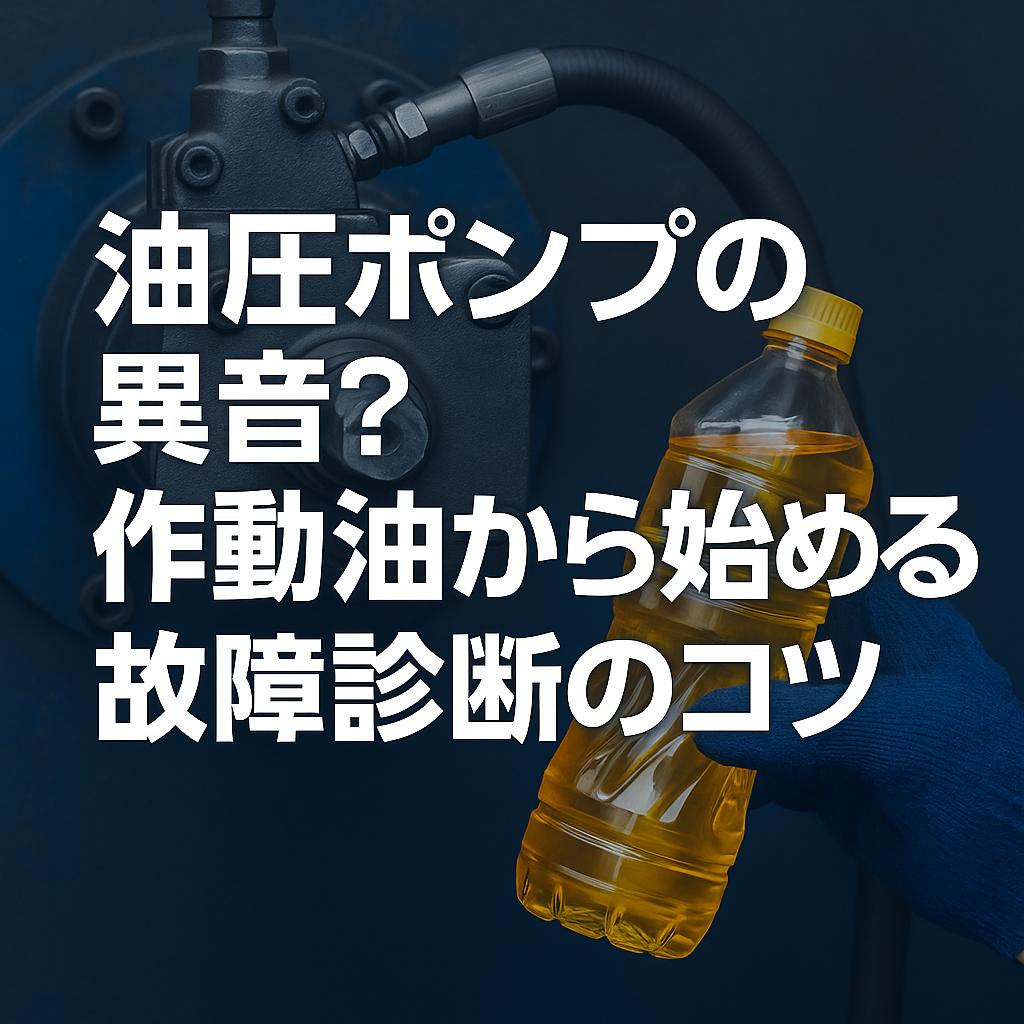 油圧ポンプの異音？作動油から始める故障診断のコツ