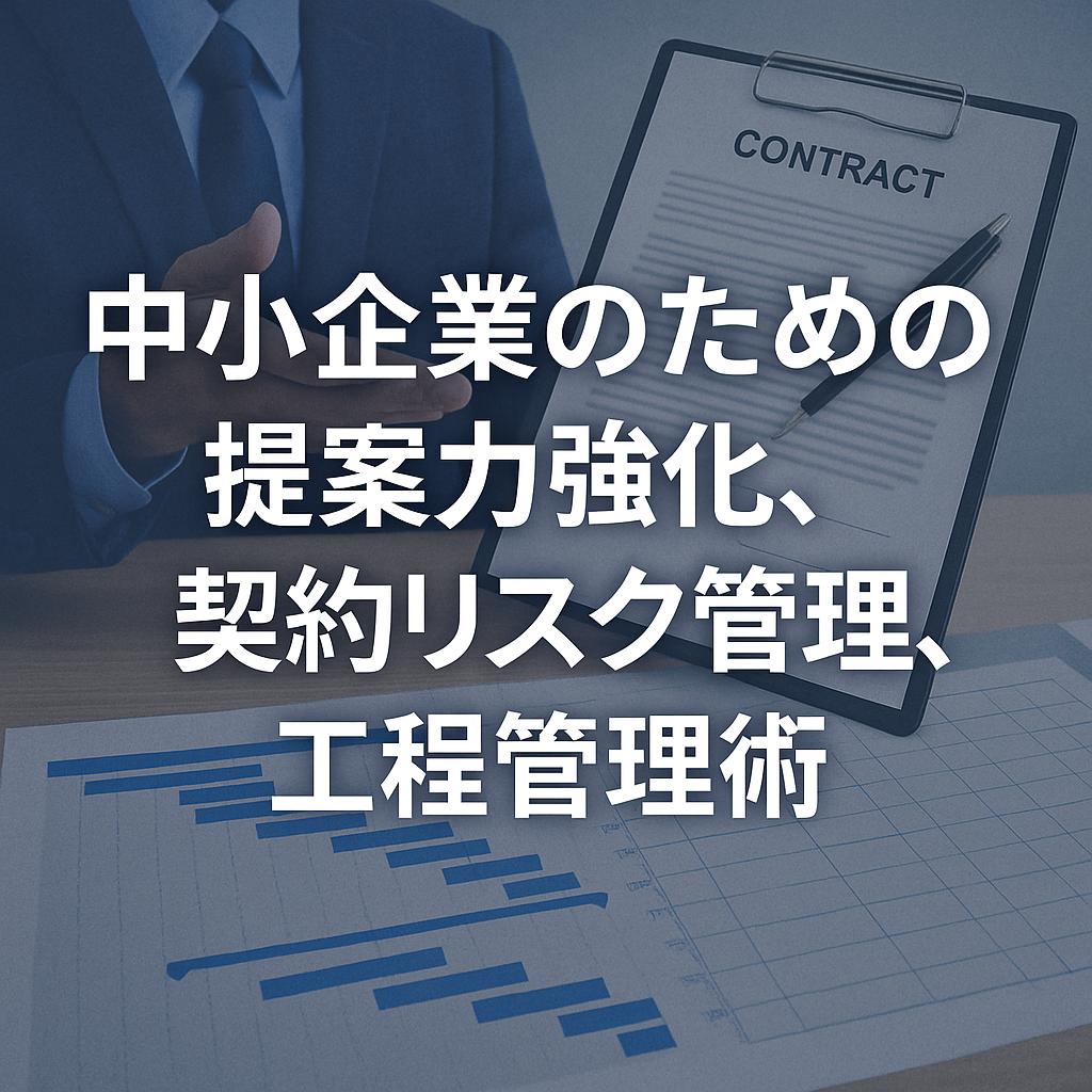 中小企業のための提案力強化、契約リスク管理、工程管理術